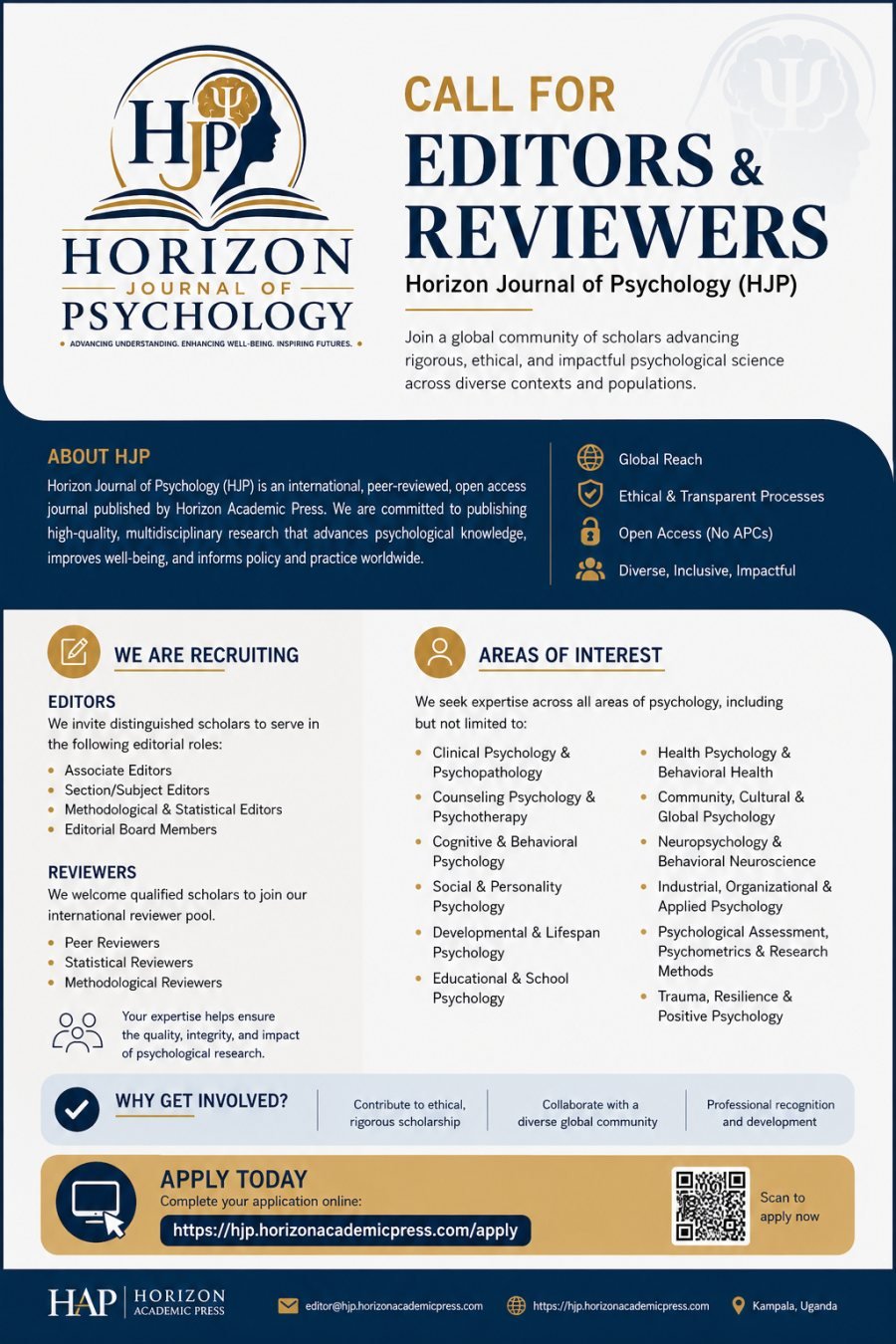 Horizon Journal of Psychology — Call for Editors and Reviewers